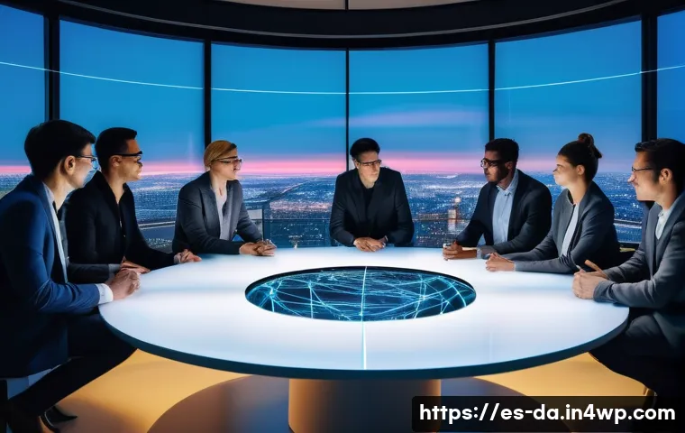 DAO 거버넌스의 미래 전망 - **Prompt 1: The Future of Decentralized Governance**
    "A vibrant and diverse group of adults, dre...