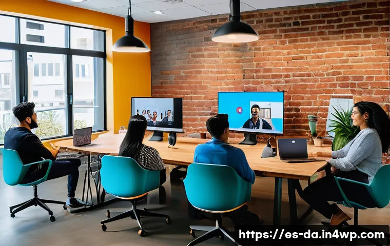 DAO 거버넌스와 커뮤니티 구축 방법 - A vibrant virtual community meeting of a DAO, featuring diverse participants of Hispanic descent act...