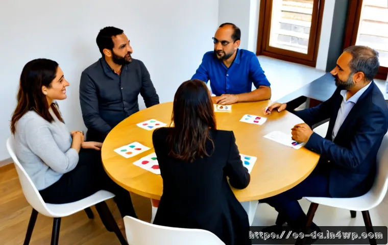 DAO 거버넌스의 차별화 전략 - Photorealistic collaborative governance meeting in a bright modern coworking space in Madrid, divers...